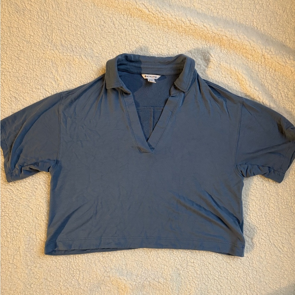 Athleta Light Blue Collared Shirt